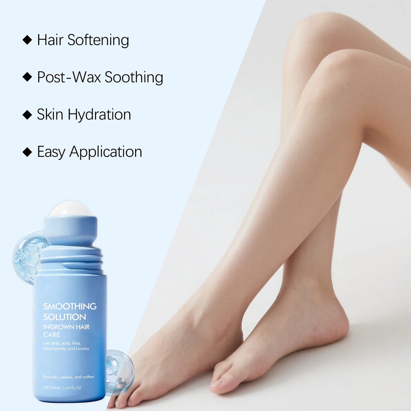 Ingrown Hair Serum Centella Asiatica Ingrown Hair Treatment for Bikini Area Armpit Soft Smooth AHA BHA PHA Nicotinamide Serum