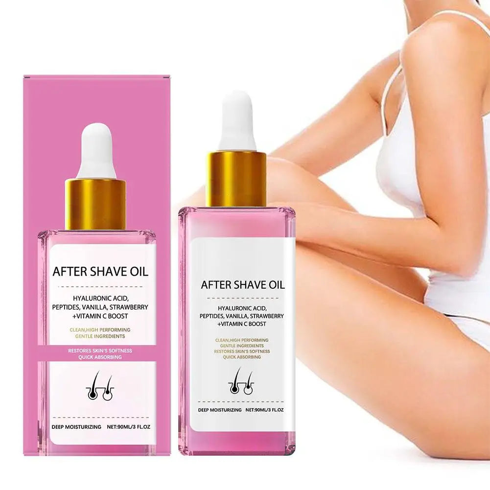 2PCS Strawberry & Vanilla Scent after Shave Oil ,Strawberry after Shave Oil Beauty Women for Smooth Skin Prevent Ingrown Hairs